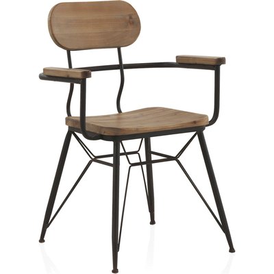x4 Fauteuils métal et bois  style vintage assise confortable RECOLLECTION