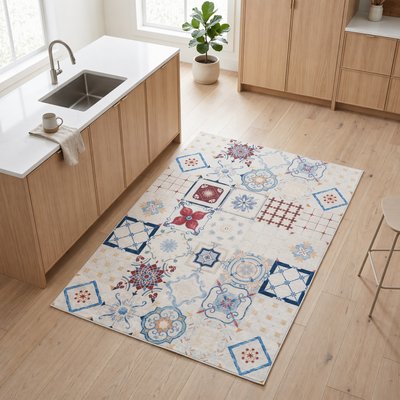 Tapis de cuisine, motif traditionnel kilim, tissé, LYN11 LISBONNE UN AMOUR DE TAPIS