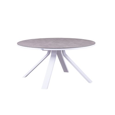 Table ronde en aluminium avec plateau en verre, MONDO AU JARDIN DE CHLOÉ