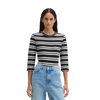 T-shirt rayé régulier en jersey slub doux MARC O'POLO