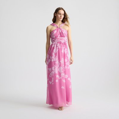 Robe longue rose à motif fleuri LIU JO