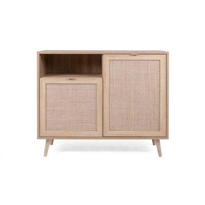 Commode 1 niche 2 portes imprimé cannage TERRE DE NUIT