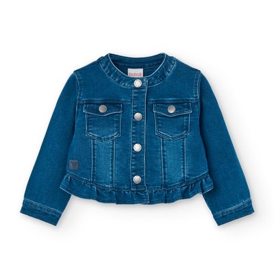 Veste en jean avec volant et col rond BOBOLI