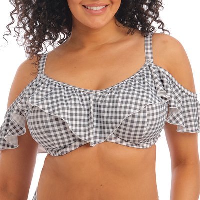 Haut de maillot de bain volanté grande taille CHECKMATE ELOMI SWIM