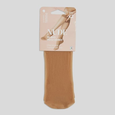 Lot de 2 paires de mi bas voile NUDE MONOPRIX