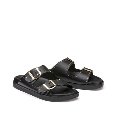 Mules en cuir, détail clous LA REDOUTE COLLECTIONS