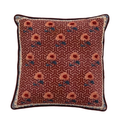 Coussin motif floral graphique  ZHARAI BLOOMINGVILLE