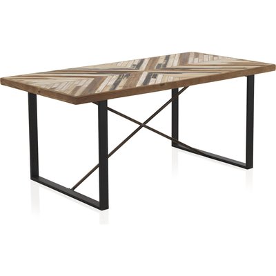 Table de salle à manger bois recyclé pieds métal moderne RECOLLECTION
