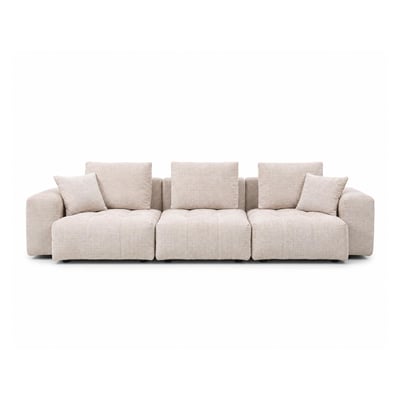 Canapé modulable en velours texturé, COLETTE LISA DESIGN