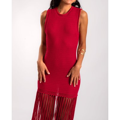 Robe en maille extensible avec franges et coupe ajustée THE-ARE