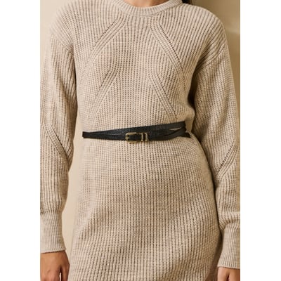 Ceinture fine double tour en cuir LA FEE MARABOUTEE