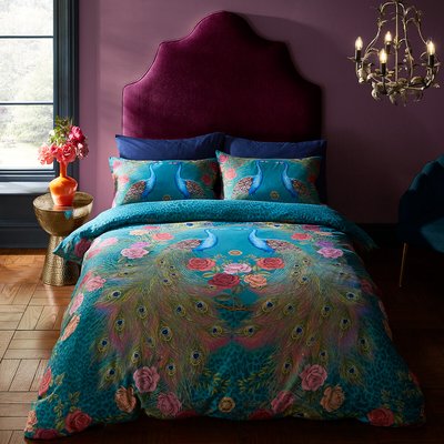 Xanadu Peacock Cotton Sateen Duvet Cover Set MATTHEW WILLIAMSON