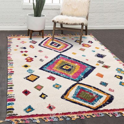 Tapis berbère tissé motif ethnic OURIKA 4 UN AMOUR DE TAPIS