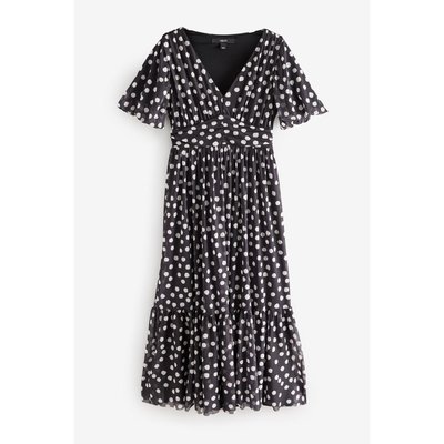 Robe mi-longue en tulle plissé NEXT