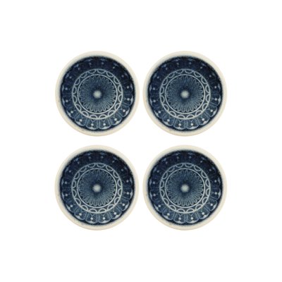 Set de 4 porte-bougies soucoupes décoratifs en céramique D11 SIA DECO