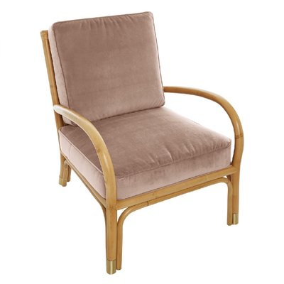 Fauteuil rotin et velours RIVIERA KOK