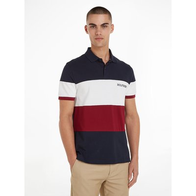 Embroidered Logo Polo Shirt in Cotton with Short Sleeves TOMMY HILFIGER