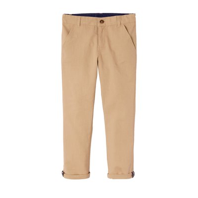 Pantalon chino en coton/lin VERTBAUDET