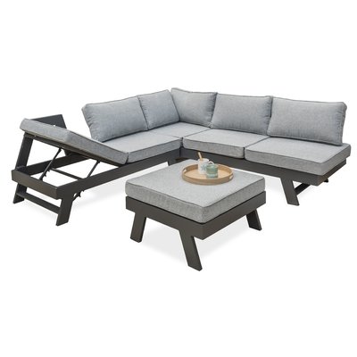 Salon de jardin d'angle en aluminium NEWYORK DCB GARDEN
