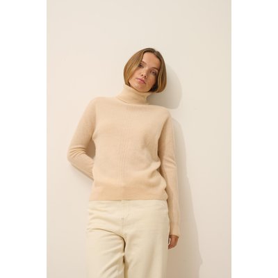 Pull Col Roulé Sable Orianne JUST CASHMERE