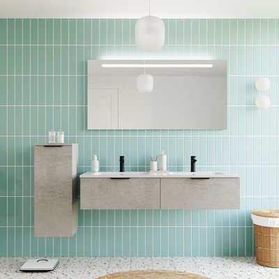 Meuble salle de bain double vasque 2 tiroirs - SOHO HOMIFAB