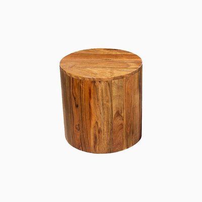 Jaro Rustic Acacia Wood Drum Side Table ÉDITÉ