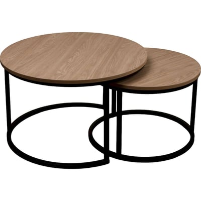 Duo de tables basses gigognes en métal COMPLLE RECOLLECTION