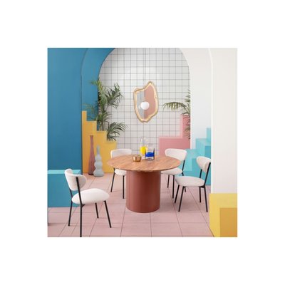 Table ronde contemporaine D115 4 places en acacia - SAJO HELLIN, DEPUIS 1862