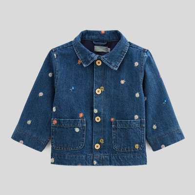 Veste denim brodée en coton BOUT'CHOU