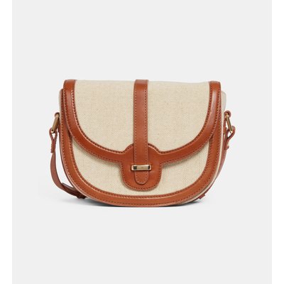 Sac Besace Apolline Cuir Lisse, Daim Et Toile GALERIES LAFAYETTE