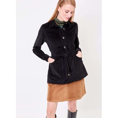 Veste mi-longue ceinturée velours côtelé REGINA PRINCESSE NOMADE