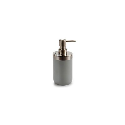 Distributeur de Savon Rond Inox et Plastique Gris WADIGA