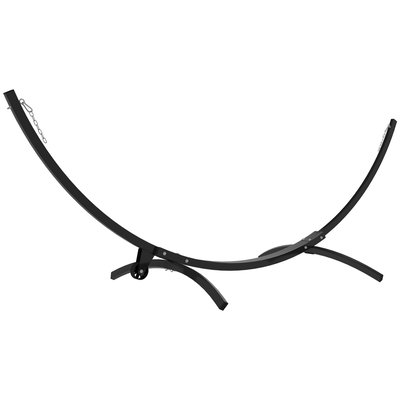 Support de hamac en métal max. 150 Kg - roue, chaînes, mousquetons - métal noir OUTSUNNY