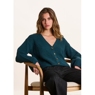 Gilet court en côtes perlées LA FEE MARABOUTEE