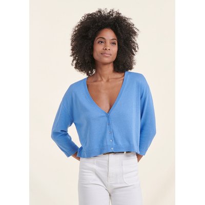 Gilet long femme bleu ciel La Redoute