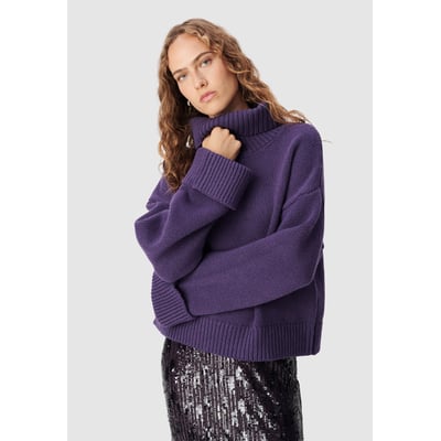 Pull tricot 100% laine maxi col roulé IKKS