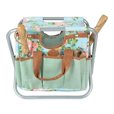 Tabouret range-outils Imprimé Roses ESSCHERT DESIGN