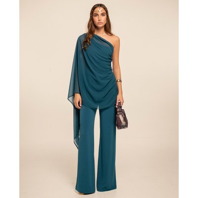 Combinaison asymétrique avec cape en mousseline THE-ARE