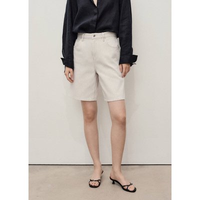 Bermuda en jean droit taille haute MANGO