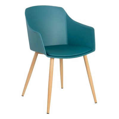 Chaise métal et plastique bleu pétrole 55x56x83cm WADIGA