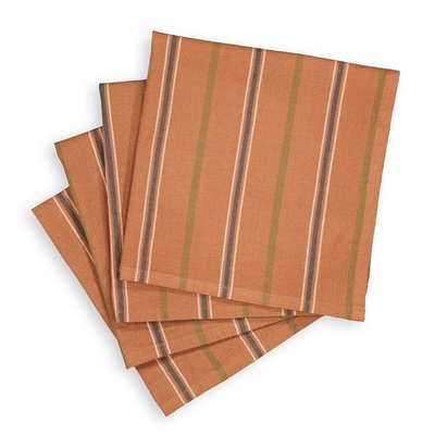 4er-Pack Stoffservietten Hortense, gestreifte Baumwolle LA REDOUTE INTERIEURS