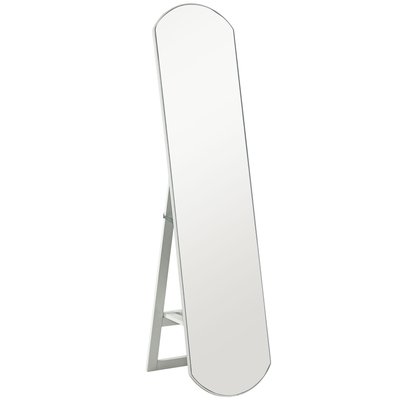 Miroir sur pied grande taille dim. 35L x 150H cm - étagère - blanc HOMCOM