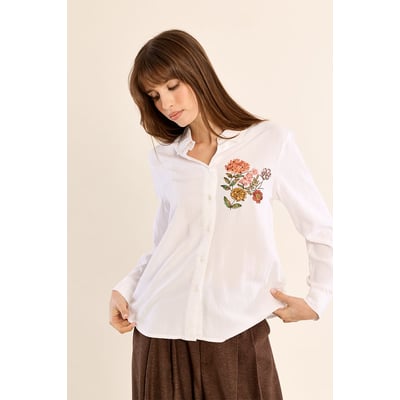 Chemise droite à fleurs brodées MOLLY BRACKEN