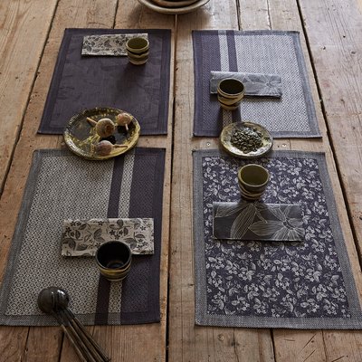 Set de table enduit en Coton/Lin, SLOW LIFE CHEVRON LE JACQUARD FRANCAIS