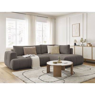 Canapé d'angle convertible 4 places en tissu lisse, FUJI BOBOCHIC