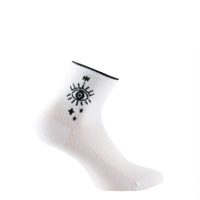 Socquettes femme en coton motif Oeil placé MADE IN FRANCE KINDY
