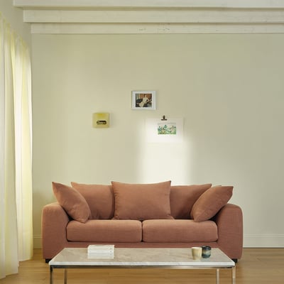 Canapé droit convertible 3 places en tissu effet lin   EDMOND BERAH GETAH