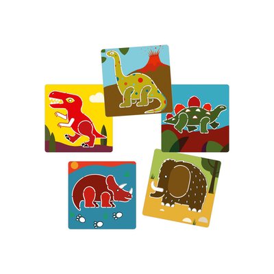 Lot de 5 pochoirs Dinosaures DJECO