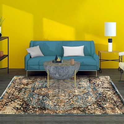 Tapis oriental tissé motif ethnique MADALLIA UN AMOUR DE TAPIS