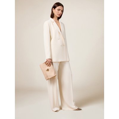 Pantalon palazzo réalisé en tissu crêpe fluide OLTRE